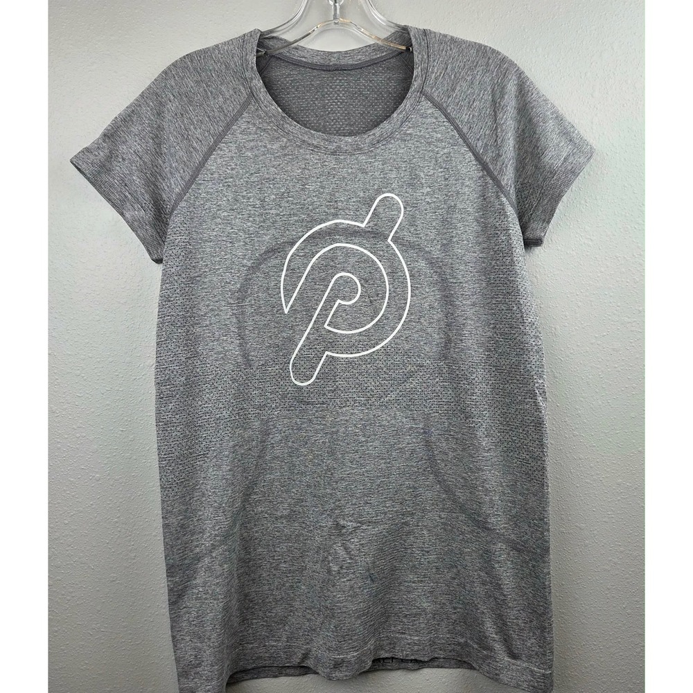 Lululemon Peloton Swiftly Tech Short Sleeve Shirt Grey Womens 10 Workout Top